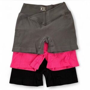 OQQ High Waisted Workout Biker Shorts 3 Pack